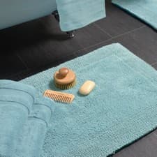 Image of Heavyweight Reversible 100% Cotton Bath, Pedestal, Shower Mat Duck Egg 2200gsm