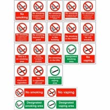 Image of No Smoking Signs - Self-Adhesive - Various Designs - Multiple Sizes - Durable