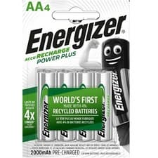 Image of 4 x ENERGIZER AA 2000 mAH POWER PLUS Rechargeable Batteries ACCU 2000