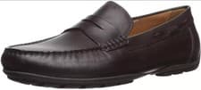Image of Geox Moner 2 Fit Mens UK 10 EU 44 Chocolate Brown Leather Loafer Moccasin Shoes