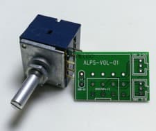 Image of Japan ALPS RK27 Dual-Unit Slotted Shaft LOG Stereo Volume Potentiometer + PCB