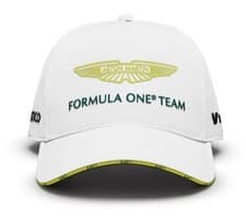 Image of Aston Martin F1 Official Team Baseball Cap Hat White 2024 Adults 