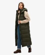 Image of Superdry Womens Hooded Ripstop Longline Gilet Size 12