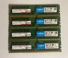 Image of 128GB - 4 x 32GB Crucial 2Rx4 PC4-2666MHz DDR4 ECC Reg Registered Server Ram