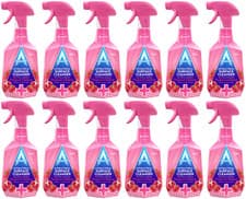 Image of 12x Astonish Antibacterial Surface Cleaner Spray 750ml - Pomegranate & Raspberry
