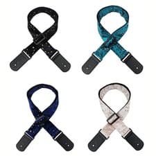 Image of Velvet Guitar Strap for Electric & For Acoustic Guitars Unique Star Pattern