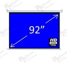 Image of 92" Electric HD Projector Screen Home Cinema Aspect Ratio 4:3 Fibre Glass