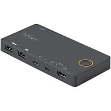 Image of StarTech.com 2 Port Hybrid USB-A + HDMI/USB-C 4K KVM Switch