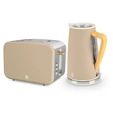 Image of Swan Nordic Oatmeal 1.7 Litre Cordless Kettle & 2 Slice Toaster Set