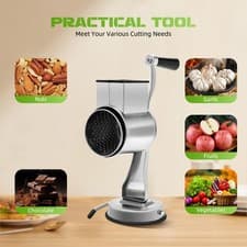 Image of Stainless Steel Rotary Grater Hand Drum Slicer Crank Vegetable Chopper