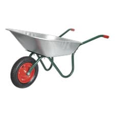 Image of Sealey 65L Galvanized Wheelbarrow With Rubber Gripped Handles Lightweight WB65