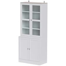 Image of HOMCOM Modern Bookcase Display Storage Unit w/ Doors Adjustable Shelves for Home