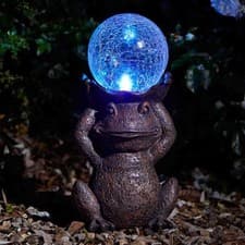 Image of Smart Solar Frog Garden Ornament With Light – Outdoor Gazing Frog Figurine