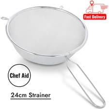 Image of 24cm Fine Mesh Sieve Kitchen Strainer Stainless Steel Flour Sifter Icing Baking