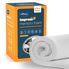 Image of Silentnight Impress Memory Foam Mattress Topper Orthopaedic 2.5 5 7cm Thick