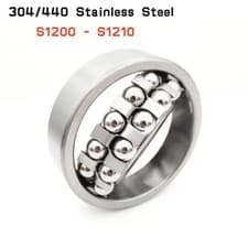 Image of Self Aligning Ball Bearings Double Row S1200 to S1210 304/440 Stainless Steel