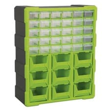Image of Sealey Apdc39Hv Cabinet Box 39 Drawer - Hi-Vis Green/Black