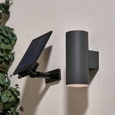 Image of Zink 2W Integrated LED Up & Down Solar Wall Light - Anthracite IP44