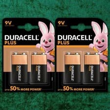 Image of 4 Pack Duracell PLUS POWER 9V 6LR61 MN1604 PP3 Alkaline Batteries Smoke Alarm