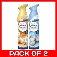 Image of Febreze Air Freshener for Room Spray, Cotton Fresh & Gold Orchid,  185ML x 2