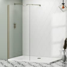 Image of Walk In Wet Room Shower Screen For Enclosure Panel 8mm Glass With Support Arm