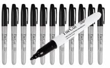Image of Pack of 12 Black Bold Point Tip Permanent Marker Pens