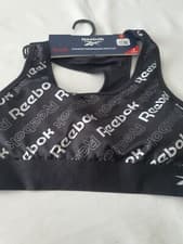 Image of Reebok Women's Performance Crop Top Logo Print Black Size M