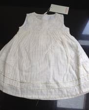 Image of MONSOON BABY 'ALANIS' IVORY LACE BODICE DRESS.  3 to 6 MONTHS. NEW WITH TAG.