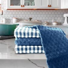 Image of Pack of 4 Tea Towel 100% Cotton Terry Kitchen Towels Dish,Large Tea towel(2Free)