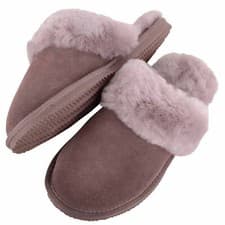 Image of Womens Ladies Easy Slip On Open Back Genuine Sheepskin Mule Slipper