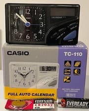 Image of CASIO FULL AUTO CALENDAR ALARM CLOCK BLACK TQ110