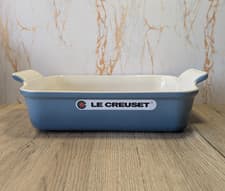 Image of Le Creuset 26cm Deep Regtangular Dish - Teal Blue - Damaged, Please see pictures