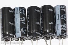 Image of 5 X Panasonic Ultra Low ESR 105 Degrees FR Range Radial Electrolytic Capacitors