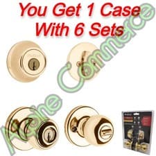 Image of *6-Sets* Kwikset Combo Pack Polo Knob & Single Cylinder Deadbolt 96900-250