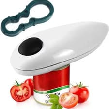 Image of Electric Tin Can Opener Automatic One Touch Battery Operated Cooks for Weak Hand