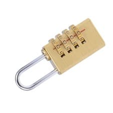 Image of 4 Digit Combination Padlock Brass Pad Lock 3mm Shackle 21mm Body Width