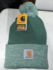 Image of Carhartt Knit Pom Pom Cuffed Beanie One Size Green 