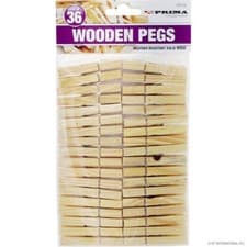 Image of 36x Wooden Bamboo Clothes Pegs Strong Heavy Duty Laundry Clothes Washing Line