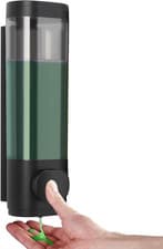 Image of 300ML Black Soap Dispenser, Shower Gel Dispenser Wall Mounted with Black Button,