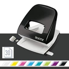 Image of Leitz Hole Punch, 30 Sheets, Guide Bar with Format Markings, Metal, WOW Range, 5
