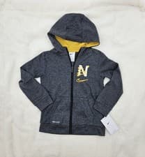 Image of NIKE Boys Hoodie Zip Up Sweatshirt DRI FIT Logo Activewear Jacket Grey 5-6 Years