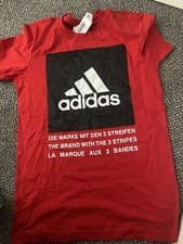 Image of Adidas Red T Shirt Size Extra Small Brand New With Tags