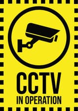 Image of CCTV in Operation PVC Weatherproof Industrial Rigid Sign A4/A3/A2/A1/A0