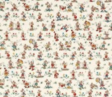Image of DISNEY HOME SANDERSON X CURTAIN FABRIC Mickey & Minnie 2.6 METRE ALLSORTS COTTON