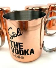 Image of Pack of 14 Stolichnaya "Stoli' The Vodka Copper Moscow Mule Mugs - FREE SHIPPING