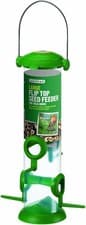 Image of Gardman Flip Top Seed Feeder Bird, Green, 10 x 10 x 15 cm