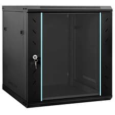 Image of 12U 450mm 19" Wall Mount Rack Black Network Data Cabinet Enclosures Flat Packed