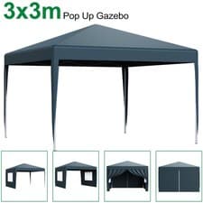 Image of Pop Up Gazebo Garden 3x3m Tent Marquee Water Resistant Awning Canopy with Sides