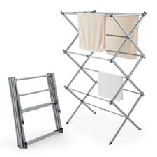 Image of 3Tier Expandable Clothes Airer Heavy-Duty Foldable Drying Rack, Adjustable Width