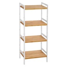 Image of SONGMICS Bamboo Shelf, Kitchen Shelving Bathroom Shelf Bookcase Kitchen